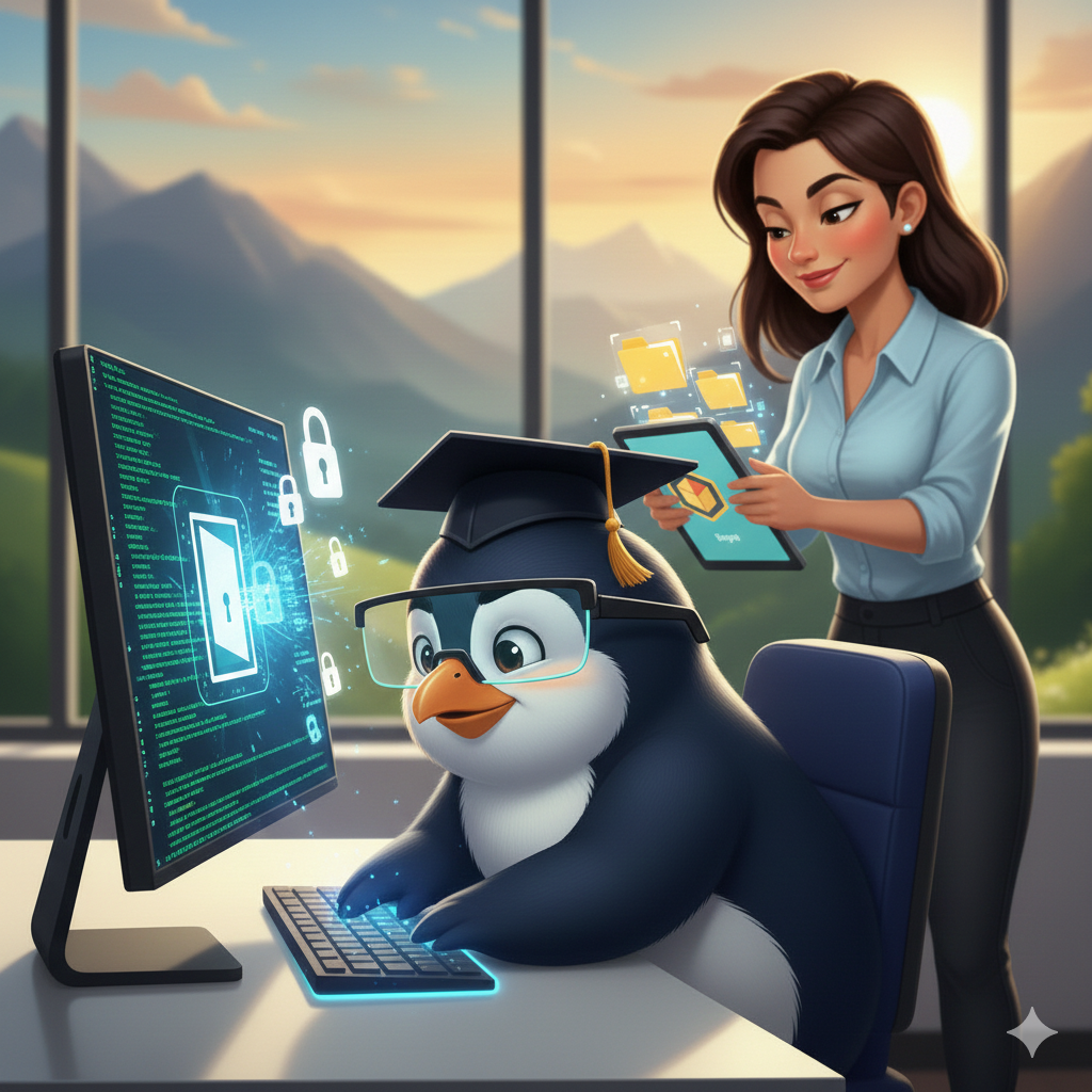 Tuxec-y-Sofía-felices-con-keepass